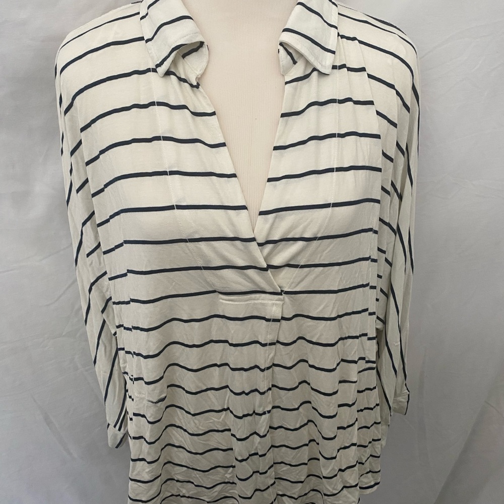 We the Free navy and white striped top